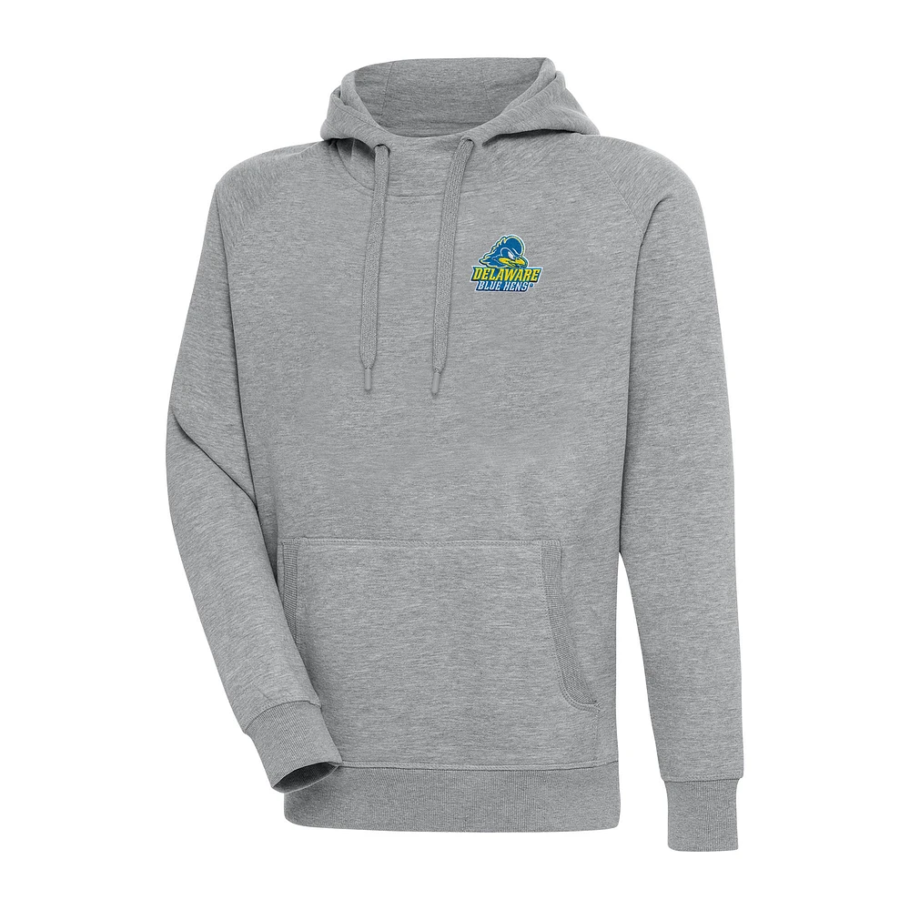 Men's Antigua Heather Gray Delaware Fightin' Blue Hens Big & Tall Victory Raglan Pullover Hoodie