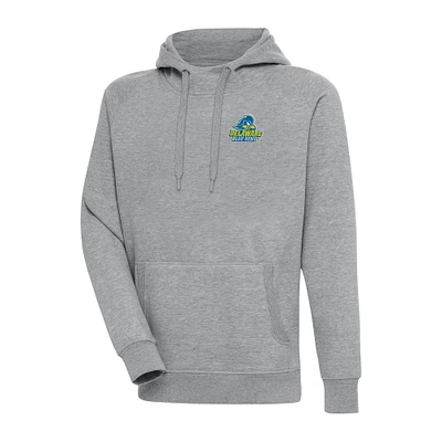 Men's Antigua Heather Gray Delaware Fightin' Blue Hens Big & Tall Victory Raglan Pullover Hoodie