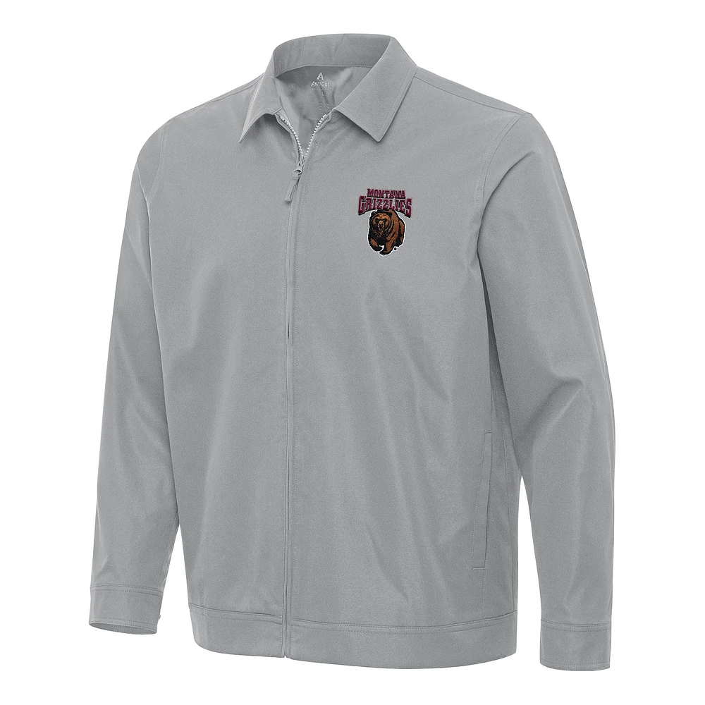 Men's Antigua Gray Montana Grizzlies Pivot Full-Zip Jacket