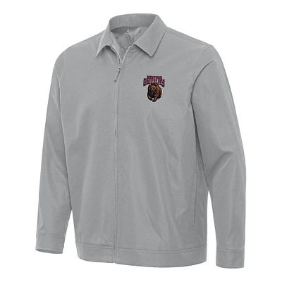 Men's Antigua  Gray Montana Grizzlies Pivot Full-Zip Jacket