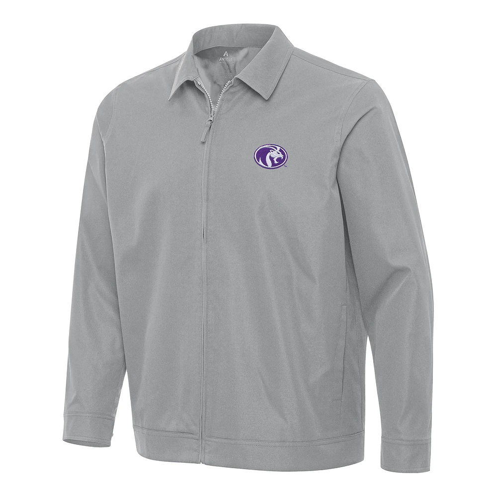 Men's Antigua Gray North Alabama Lions Pivot Full-Zip Jacket