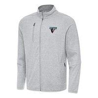 Men's Antigua Heather Gray Maine Black Bears Hold-Up Full-Zip Tri-Blend Jacket