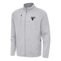 Men's Antigua Heather Gray Maine Black Bears Hold-Up Full-Zip Tri-Blend Jacket