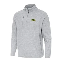 Men's Antigua Heather Gray NDSU Bison Certain Quarter-Zip Tri-Blend Sweatshirt
