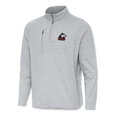 Men's Antigua Heather Gray Northern Illinois Huskies Certain Quarter-Zip Tri-Blend Sweatshirt