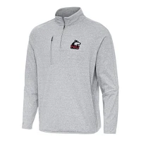Men's Antigua Heather Gray Northern Illinois Huskies Certain Quarter-Zip Tri-Blend Sweatshirt