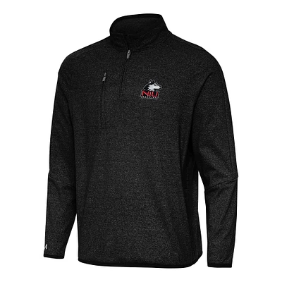 Men's Antigua Heather Black Northern Illinois Huskies Certain Quarter-Zip Tri-Blend Sweatshirt