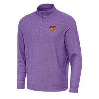Men's Antigua Heather Northern Iowa Panthers Subtle Quarter-Zip Sweatshirt