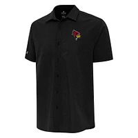 Men's Antigua Illinois State Redbirds Activate Woven Short Sleeve Button-Up Shirt