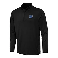Men's Antigua Black Memphis Tigers Reprocess Quarter-Zip Top