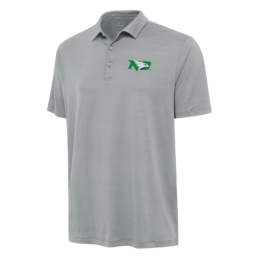 Men's Antigua Gray North Dakota Reprocess Polo