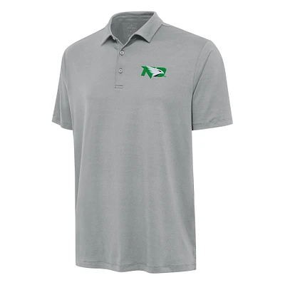 Men's Antigua Gray North Dakota Reprocess Polo