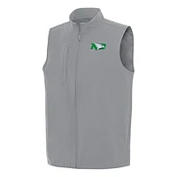 Men's Antigua Gray North Dakota Regard Full-Zip Vest