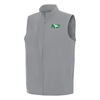 Men's Antigua Gray North Dakota Regard Full-Zip Vest