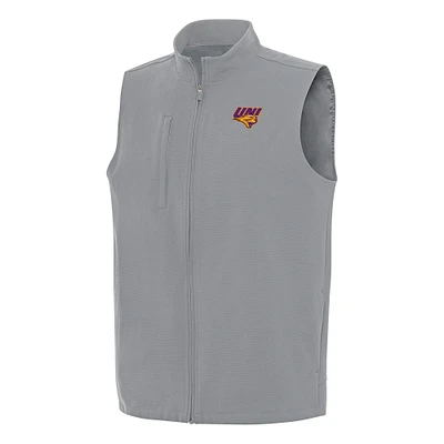 Men's Antigua Gray Northern Iowa Panthers Regard Full-Zip Vest