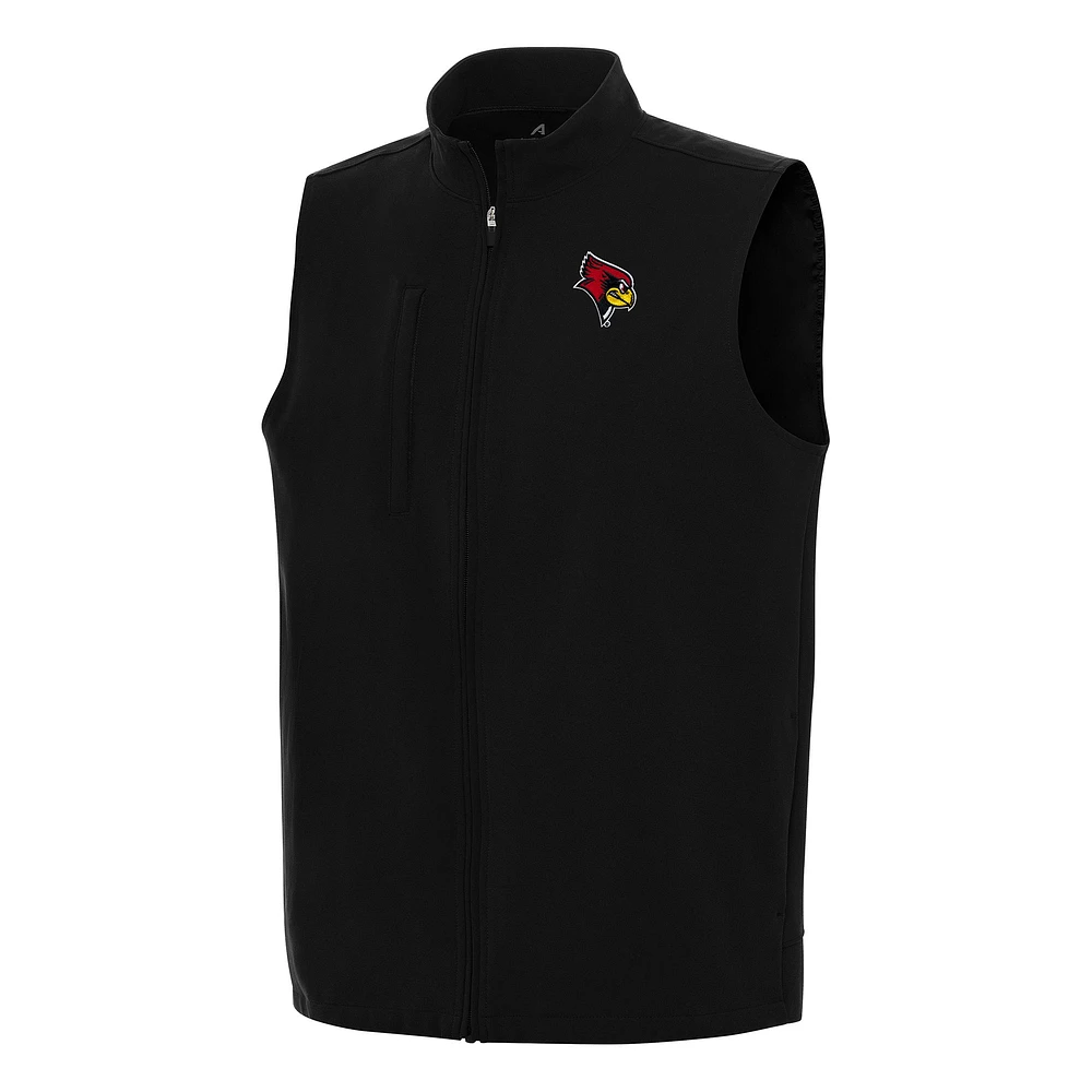 Men's Antigua Black Illinois State Redbirds Regard Full-Zip Vest