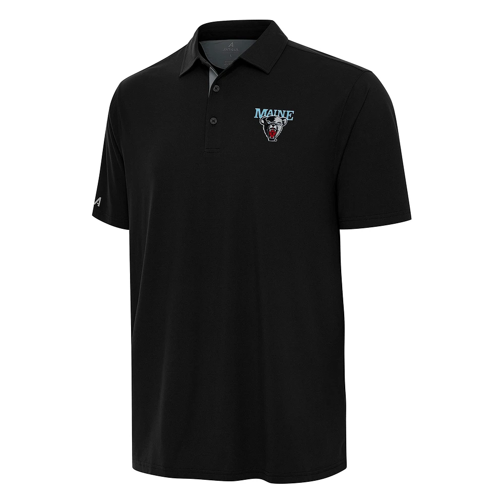 Men's Antigua Black/Gray Maine Black Bears Era Polo