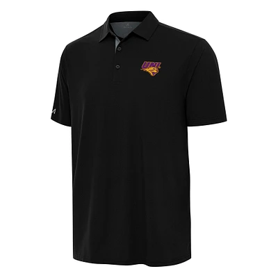 Men's Antigua Black/Gray Northern Iowa Panthers Era Polo