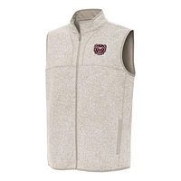 Men's Antigua Heather Oatmeal Missouri State University Bears Fortune Full-Zip Vest