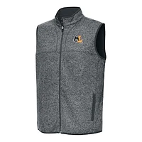 Men's Antigua Heather Charcoal Loyola Chicago Ramblers Fortune Full-Zip Vest