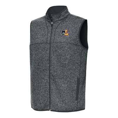 Men's Antigua Heather Charcoal Loyola Chicago Ramblers Fortune Full-Zip Vest
