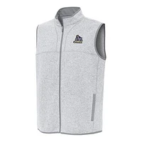 Men's Antigua Heather James Madison Dukes Fortune Full-Zip Vest