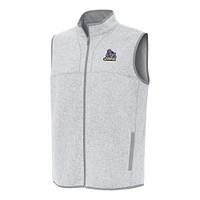 Men's Antigua Heather James Madison Dukes Fortune Full-Zip Vest