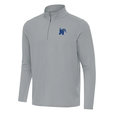 Men's Antigua Gray Memphis Tigers Intent Quarter-Zip Top