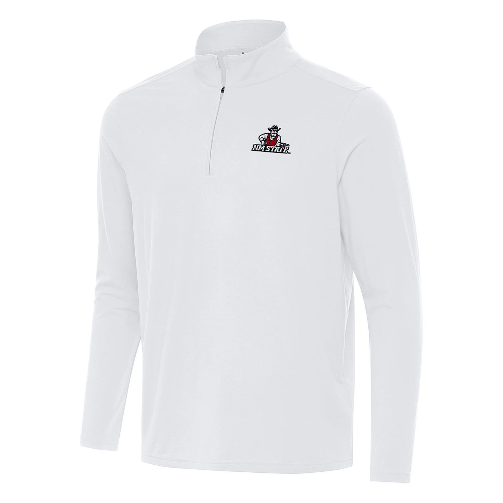 Men's Antigua White New Mexico State Aggies Intent Quarter-Zip Top