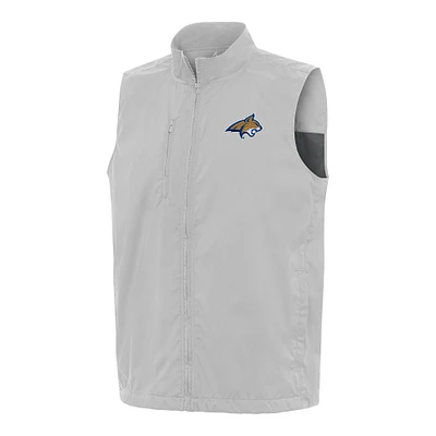 Men's Antigua  Heather Gray Montana State Bobcats Brisk Full-Zip Vest