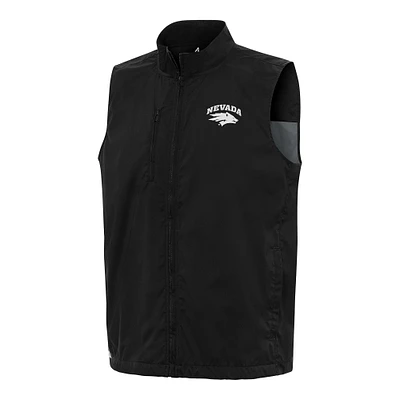 Men's Antigua  Black Nevada Wolf Pack Brisk Full-Zip Vest