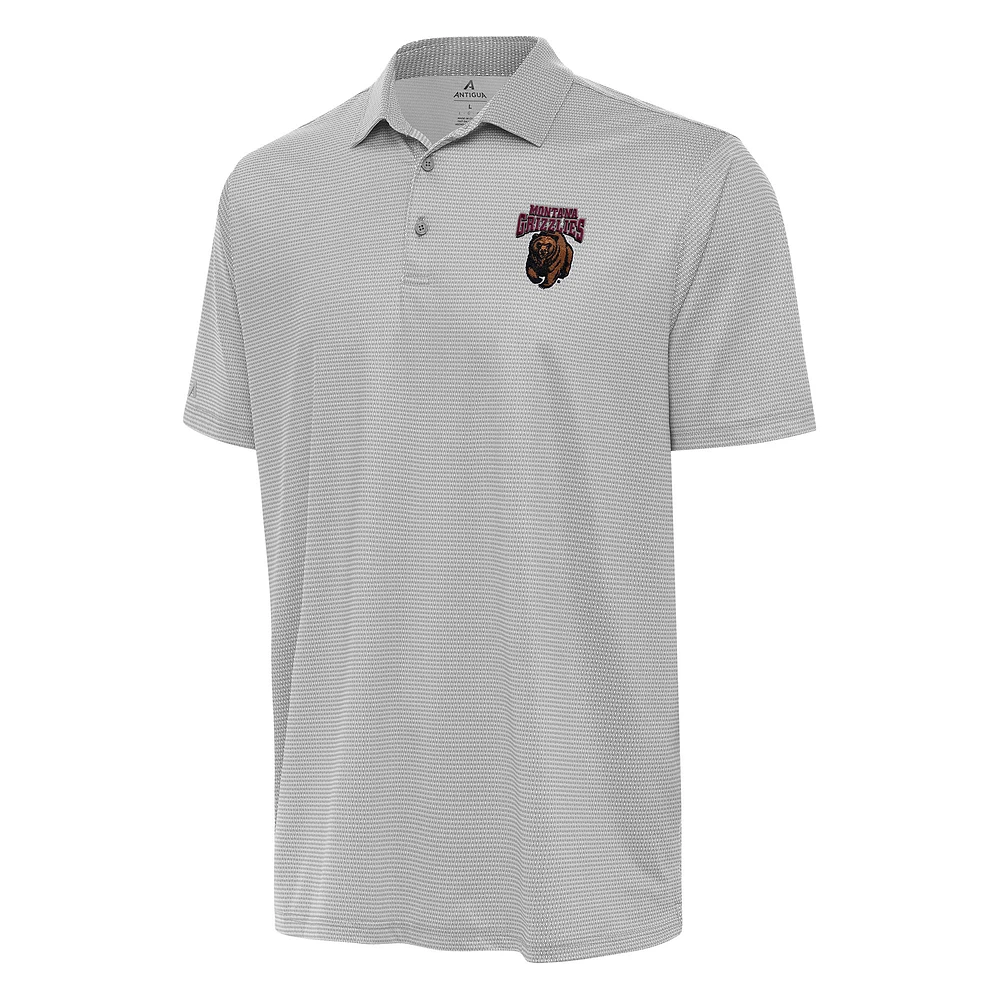 Men's Antigua Gray/White Montana Grizzlies Rings Polo