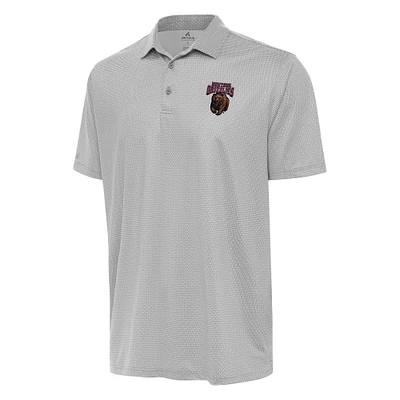 Men's Antigua Gray/White Montana Grizzlies Rings Polo