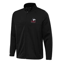 Men's Antigua Black Northern Illinois Huskies Links 2 Full-Zip Golf Jacket