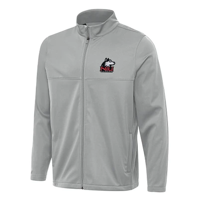 Men's Antigua Gray Northern Illinois Huskies Links 2 Full-Zip Golf Jacket