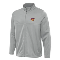 Men's Antigua Gray Northern Iowa Panthers Links 2 Full-Zip Golf Jacket