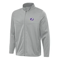 Men's Antigua Gray North Alabama Lions Links 2 Full-Zip Golf Jacket