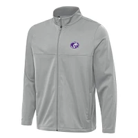 Men's Antigua Gray North Alabama Lions Links 2 Full-Zip Golf Jacket