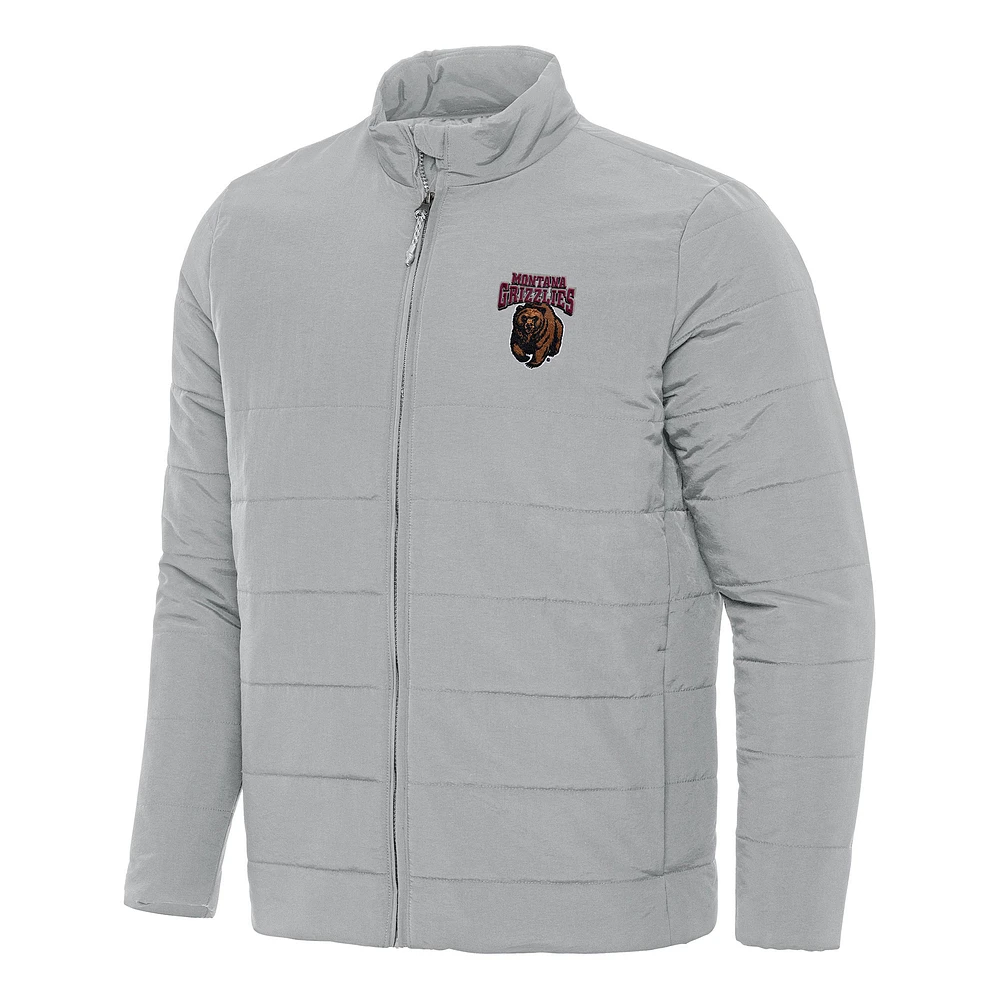 Men's Antigua Gray Montana Grizzlies Swelter Full-Zip Puffer Jacket