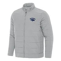 Men's Antigua Gray Nevada Wolf Pack Swelter Full-Zip Puffer Jacket