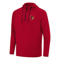 Men's Antigua Heather Illinois State Redbirds Spikes Raglan Quarter-Zip Hoodie