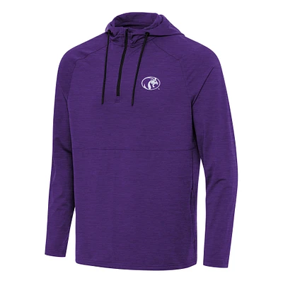 Men's Antigua Heather Purple North Alabama Lions Spikes Raglan Quarter-Zip Hoodie