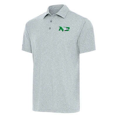 Men's Antigua  Heather Gray North Dakota Big & Tall Par 3 Polo