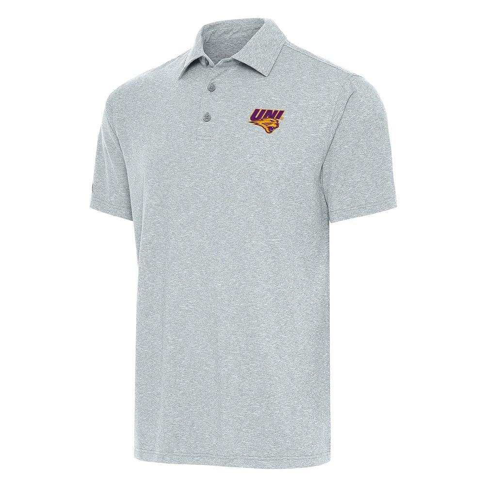 Men's Antigua Heather Gray Northern Iowa Panthers Big & Tall Par 3 Polo