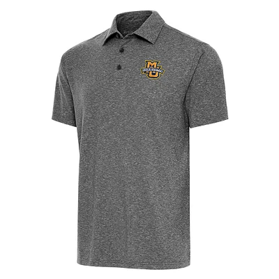 Men's Antigua  Heather Black Marquette Golden Eagles Big & Tall Par 3 Polo