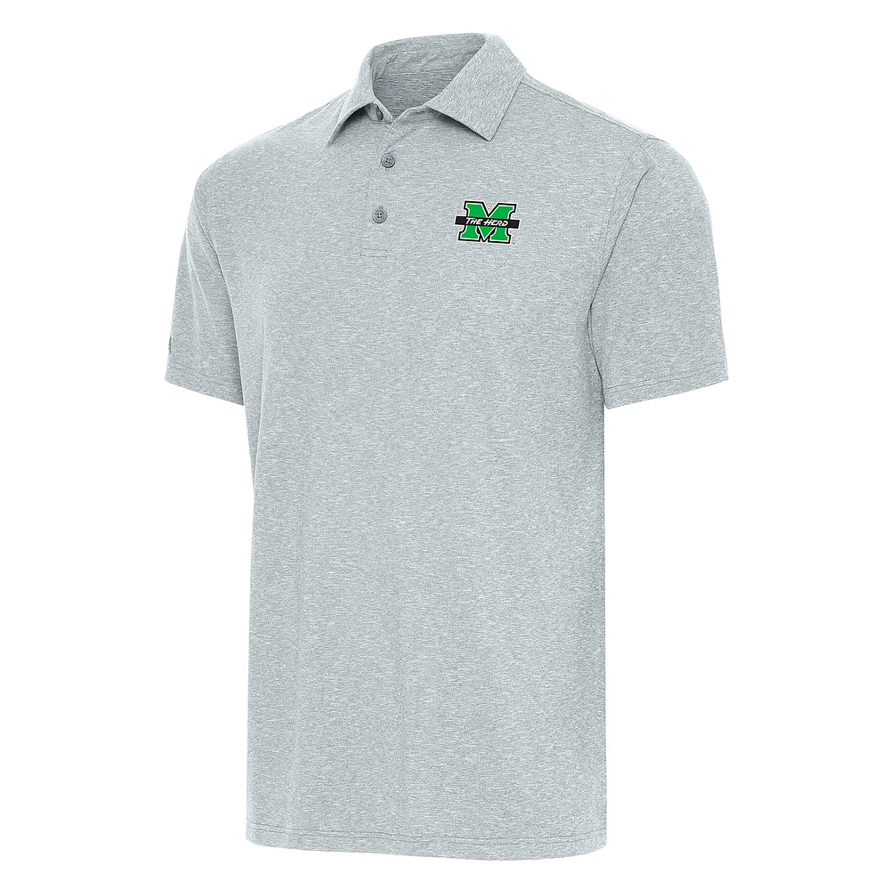 Men's Antigua Heather Gray Marshall Thundering Herd Big & Tall Par 3 Polo