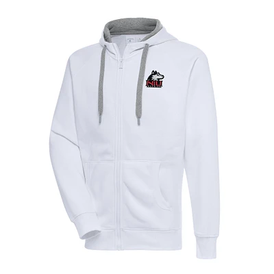 Men's Antigua White Northern Illinois Huskies Big & Tall Victory Full-Zip Hoodie Jacket