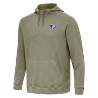Men's Antigua Heather Olive North Alabama Lions Cloud Pullover Hoodie