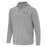 Men's Antigua Heather Gray North Dakota Cloud Pullover Hoodie