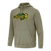 Men's Antigua Heather Olive NDSU Bison Cloud Pullover Hoodie